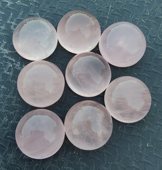 AAA+ QUALITY NATURAL ROSE QUARTZ ROUND SHAPE CABOCHON FLAT BACK CALIBRATED ROUND SHAPE GEMSTONES, ALL SIZES AVAILABLE