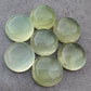 AAA+ QUALITY NATURAL PREHNITE ROUND SHAPE CABOCHON FLAT BACK CALIBRATED ROUND SHAPE GEMSTONES, ALL SIZES AVAILABLE