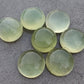 AAA+ QUALITY NATURAL PREHNITE ROUND SHAPE CABOCHON FLAT BACK CALIBRATED ROUND SHAPE GEMSTONES, ALL SIZES AVAILABLE