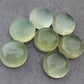 AAA+ QUALITY NATURAL PREHNITE ROUND SHAPE CABOCHON FLAT BACK CALIBRATED ROUND SHAPE GEMSTONES, ALL SIZES AVAILABLE