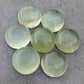 AAA+ QUALITY NATURAL PREHNITE ROUND SHAPE CABOCHON FLAT BACK CALIBRATED ROUND SHAPE GEMSTONES, ALL SIZES AVAILABLE