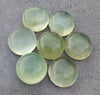 AAA+ QUALITY NATURAL PREHNITE ROUND SHAPE CABOCHON FLAT BACK CALIBRATED ROUND SHAPE GEMSTONES, ALL SIZES AVAILABLE