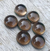 AAA+ QUALITY NATURAL SMOKY QUARTZ ROUND SHAPE CABOCHON FLAT BACK CALIBRATED ROUND SHAPE GEMSTONES, ALL SIZES AVAILABLE