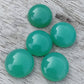 NATURAL GREEN CHALCEDONY ROUND SHAPE CABOCHON TOP GRADE CALIBRATED ROUND SHAE GEMSTONES, ALL SIZES AVAILABLE