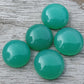 NATURAL GREEN CHALCEDONY ROUND SHAPE CABOCHON TOP GRADE CALIBRATED ROUND SHAE GEMSTONES, ALL SIZES AVAILABLE