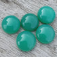 NATURAL GREEN CHALCEDONY ROUND SHAPE CABOCHON TOP GRADE CALIBRATED ROUND SHAE GEMSTONES, ALL SIZES AVAILABLE