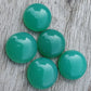 NATURAL GREEN CHALCEDONY ROUND SHAPE CABOCHON TOP GRADE CALIBRATED ROUND SHAE GEMSTONES, ALL SIZES AVAILABLE