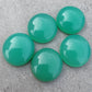 NATURAL GREEN CHALCEDONY ROUND SHAPE CABOCHON TOP GRADE CALIBRATED ROUND SHAE GEMSTONES, ALL SIZES AVAILABLE