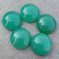 NATURAL GREEN CHALCEDONY ROUND SHAPE CABOCHON TOP GRADE CALIBRATED ROUND SHAE GEMSTONES, ALL SIZES AVAILABLE