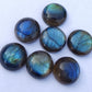 AAA+ QUALITY NATURAL LABRADORITE ROUND SHAPE CABOCHON FLAT BACK CALIBRATED GEMSTONES, ALL SIZES AVAILABLE