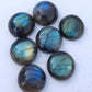 AAA+ QUALITY NATURAL LABRADORITE ROUND SHAPE CABOCHON FLAT BACK CALIBRATED GEMSTONES, ALL SIZES AVAILABLE