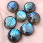 AAA+ QUALITY NATURAL LABRADORITE ROUND SHAPE CABOCHON FLAT BACK CALIBRATED GEMSTONES, ALL SIZES AVAILABLE