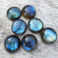 AAA+ QUALITY NATURAL LABRADORITE ROUND SHAPE CABOCHON FLAT BACK CALIBRATED GEMSTONES, ALL SIZES AVAILABLE