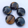 NATURAL FALCON`S EYE ROUND SHAPE FLAT BACK CABOCHON CALIBRATED ROUND SHAPE GEMSTONES, ALL SIZES AVAILABLE