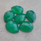 AAA+ QUALITY NATURAL GREEN ONYX PEAR SHAPE CHECKER CUT FLAT BACK CALIBRATED TEARDROP SHAPE GEMSTONES, ALL SIZES AVAILABLE
