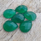 AAA+ QUALITY NATURAL GREEN ONYX PEAR SHAPE CHECKER CUT FLAT BACK CALIBRATED TEARDROP SHAPE GEMSTONES, ALL SIZES AVAILABLE
