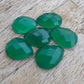 AAA+ QUALITY NATURAL GREEN ONYX PEAR SHAPE CHECKER CUT FLAT BACK CALIBRATED TEARDROP SHAPE GEMSTONES, ALL SIZES AVAILABLE