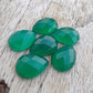 AAA+ QUALITY NATURAL GREEN ONYX PEAR SHAPE CHECKER CUT FLAT BACK CALIBRATED TEARDROP SHAPE GEMSTONES, ALL SIZES AVAILABLE