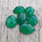 AAA+ QUALITY NATURAL GREEN ONYX PEAR SHAPE CHECKER CUT FLAT BACK CALIBRATED TEARDROP SHAPE GEMSTONES, ALL SIZES AVAILABLE
