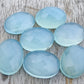 NATURAL BLUE CHALCEDONY CHECKER CUT OVAL SHAPE FLAT BACK CALIBRATED GEMSTONES, ALL SIZES AVAILABLE