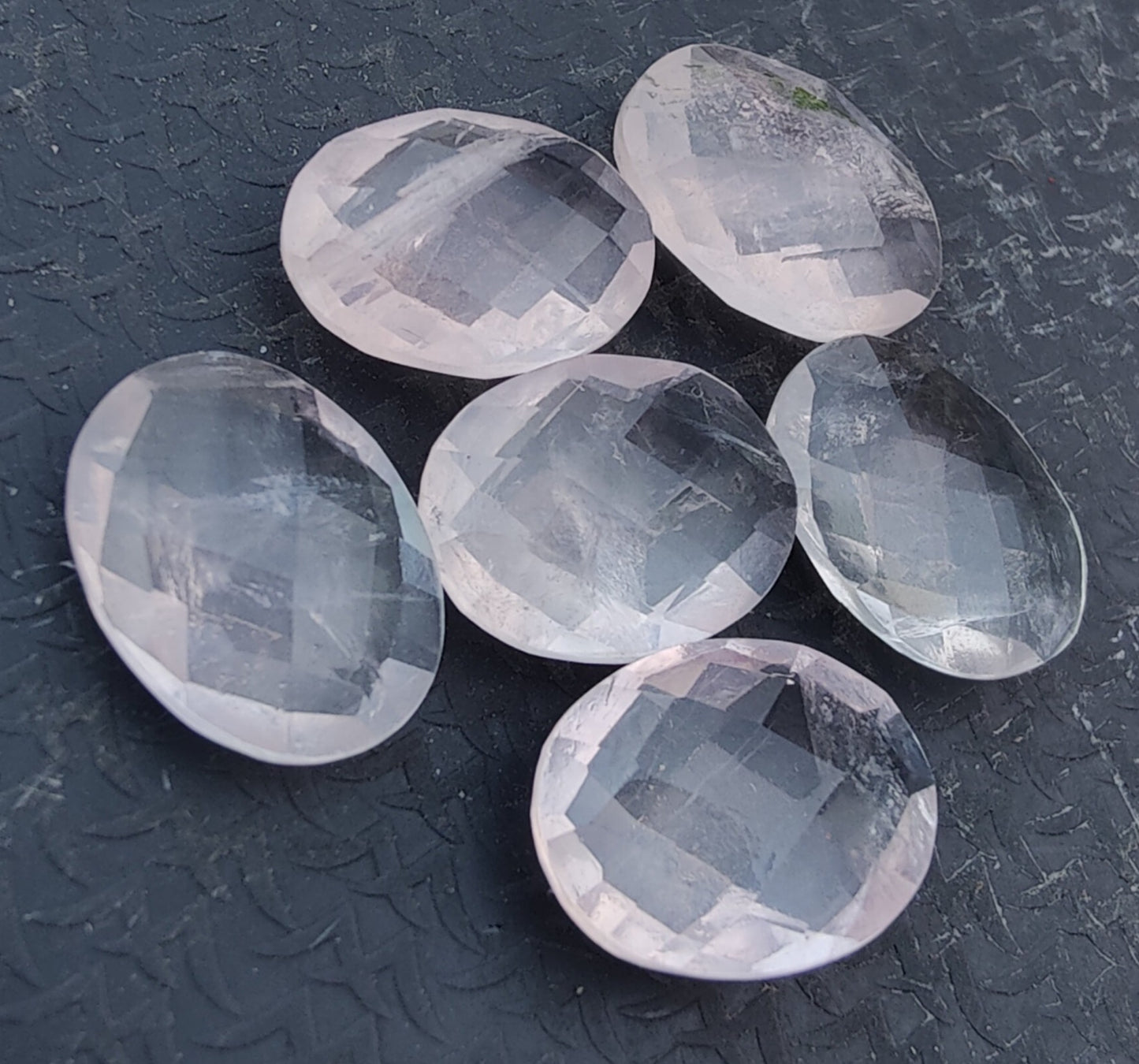 AAA+ QUALITY NATURAL ROSE QUARTZ OVAL SHAPE BRIOLETTE CUT FLAT BACK CALIBRATED WHOLESALE GEMSTONES, ALL SIZES AVAILABLE