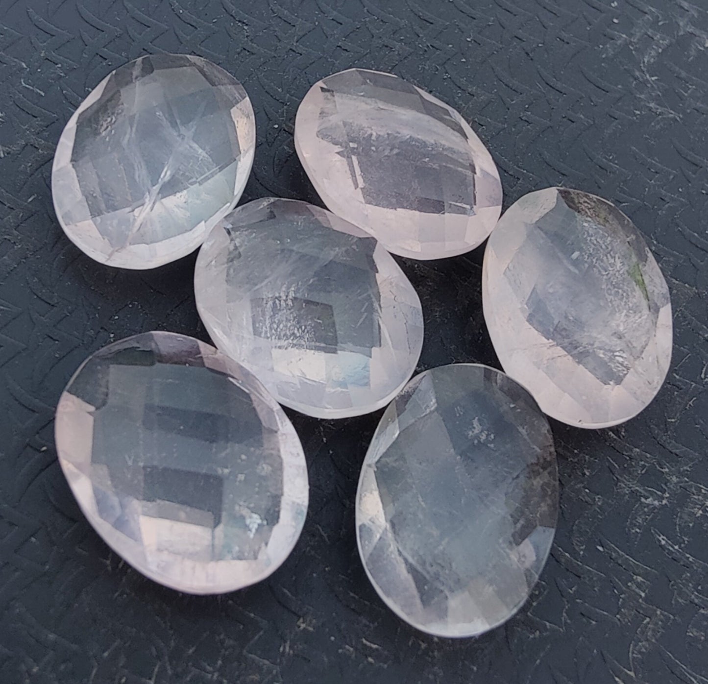 AAA+ QUALITY NATURAL ROSE QUARTZ OVAL SHAPE BRIOLETTE CUT FLAT BACK CALIBRATED WHOLESALE GEMSTONES, ALL SIZES AVAILABLE
