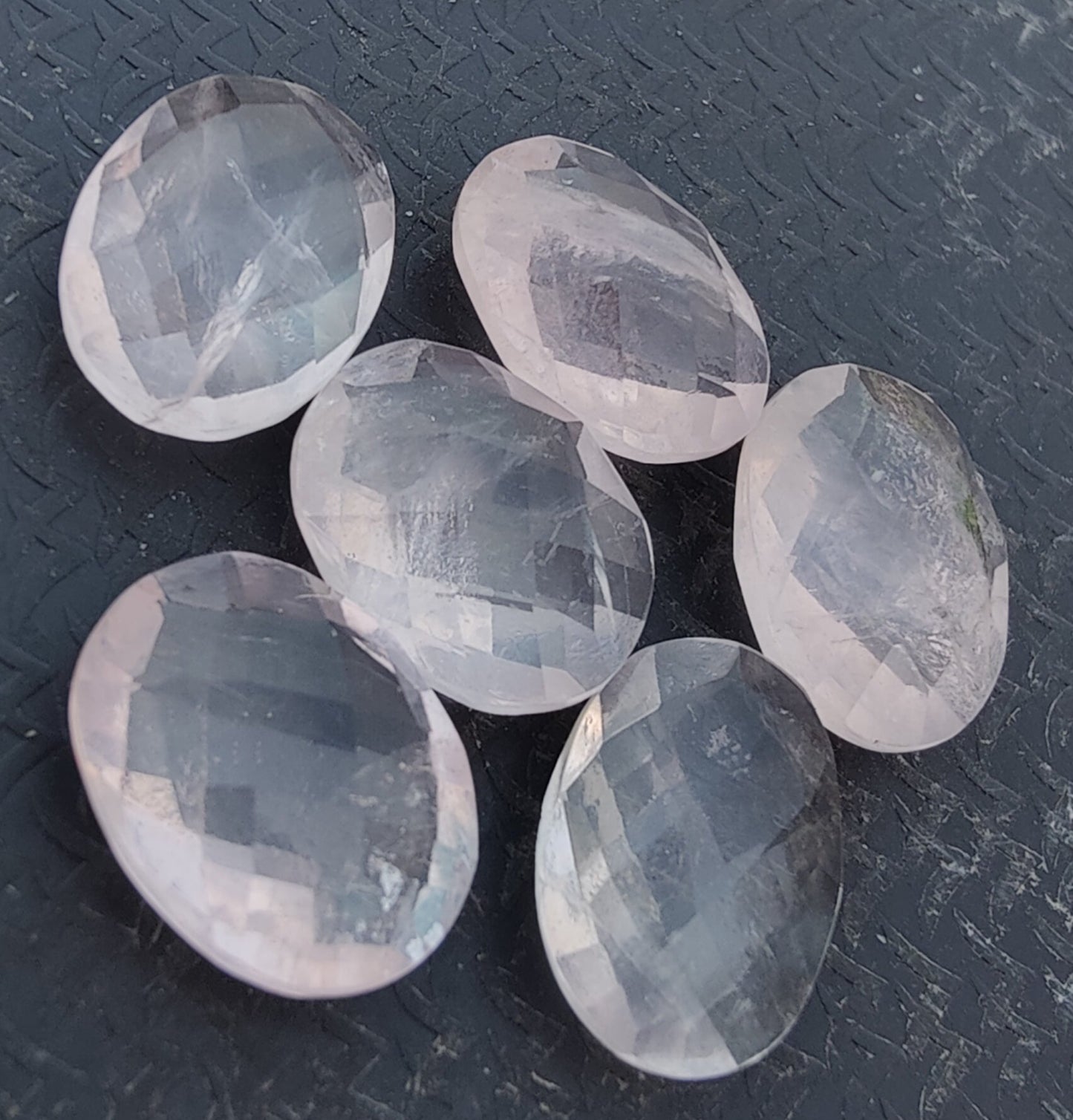 AAA+ QUALITY NATURAL ROSE QUARTZ OVAL SHAPE BRIOLETTE CUT FLAT BACK CALIBRATED WHOLESALE GEMSTONES, ALL SIZES AVAILABLE