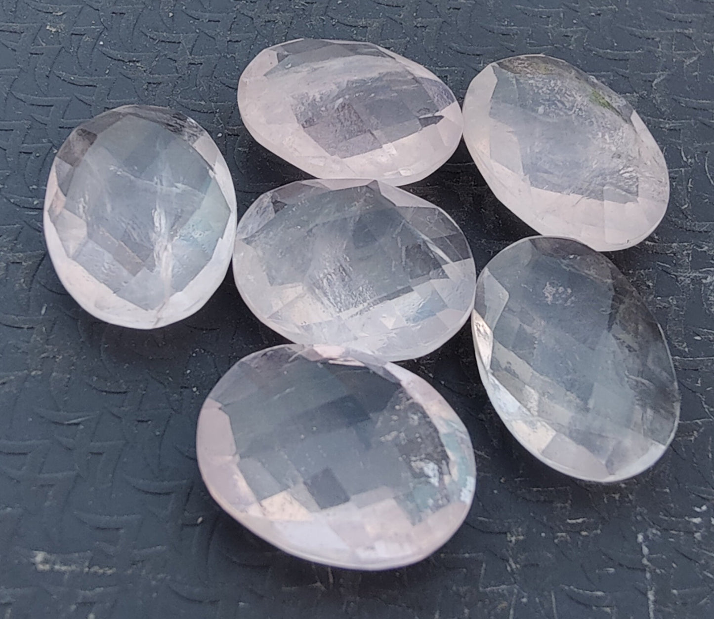 AAA+ QUALITY NATURAL ROSE QUARTZ OVAL SHAPE BRIOLETTE CUT FLAT BACK CALIBRATED WHOLESALE GEMSTONES, ALL SIZES AVAILABLE