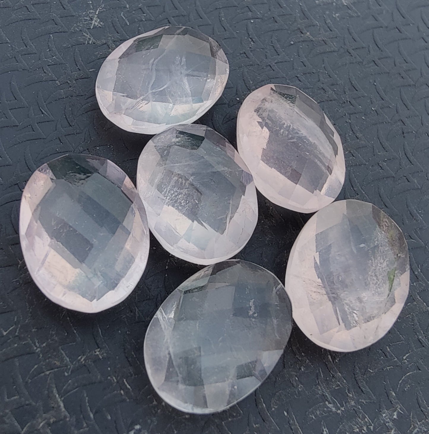 AAA+ QUALITY NATURAL ROSE QUARTZ OVAL SHAPE BRIOLETTE CUT FLAT BACK CALIBRATED WHOLESALE GEMSTONES, ALL SIZES AVAILABLE