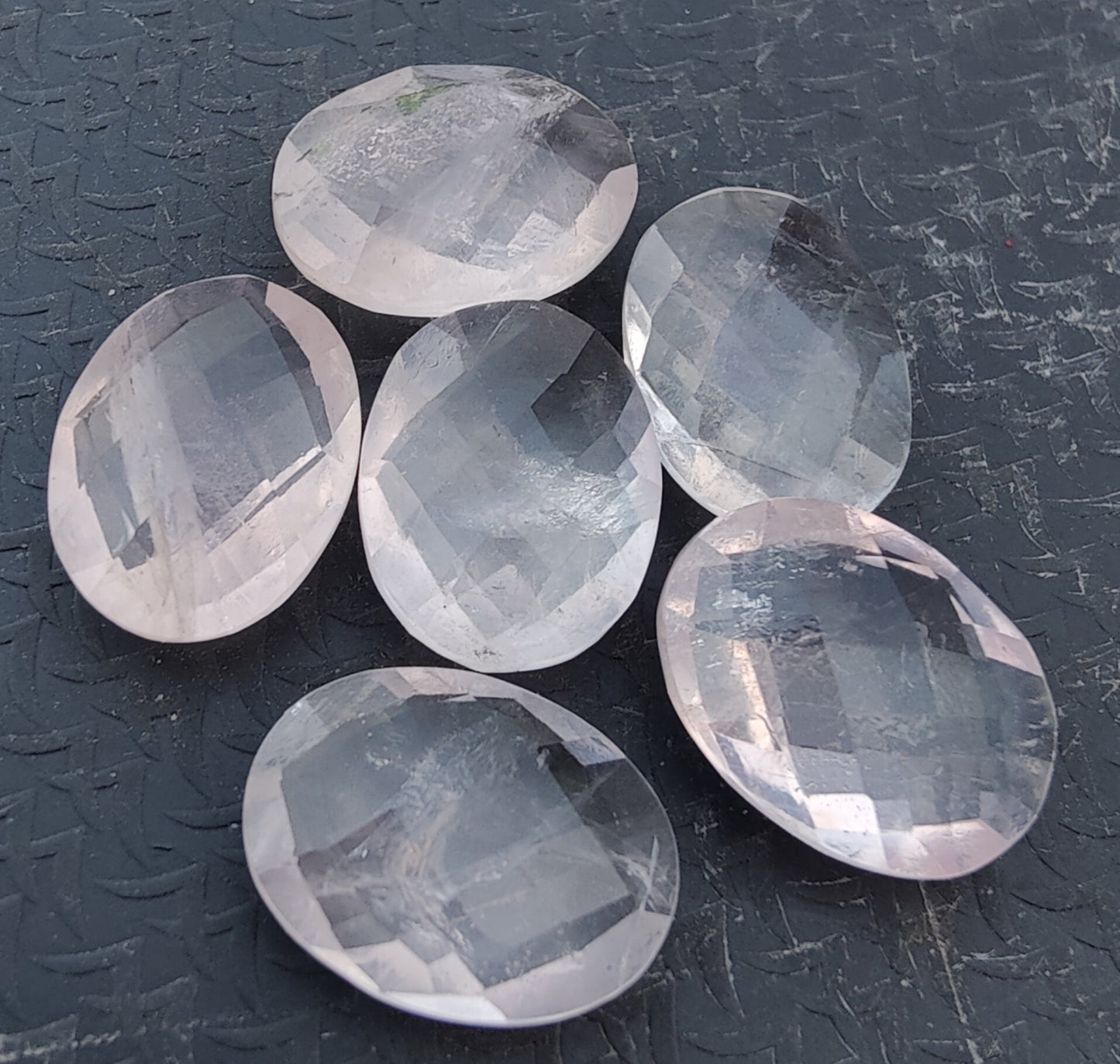 AAA+ QUALITY NATURAL ROSE QUARTZ OVAL SHAPE BRIOLETTE CUT FLAT BACK CALIBRATED WHOLESALE GEMSTONES, ALL SIZES AVAILABLE