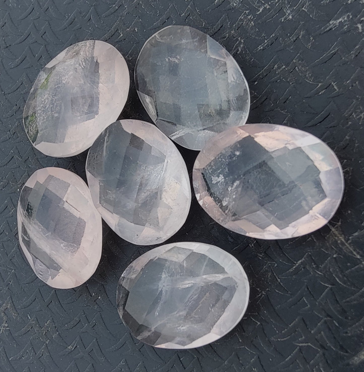 AAA+ QUALITY NATURAL ROSE QUARTZ OVAL SHAPE BRIOLETTE CUT FLAT BACK CALIBRATED WHOLESALE GEMSTONES, ALL SIZES AVAILABLE