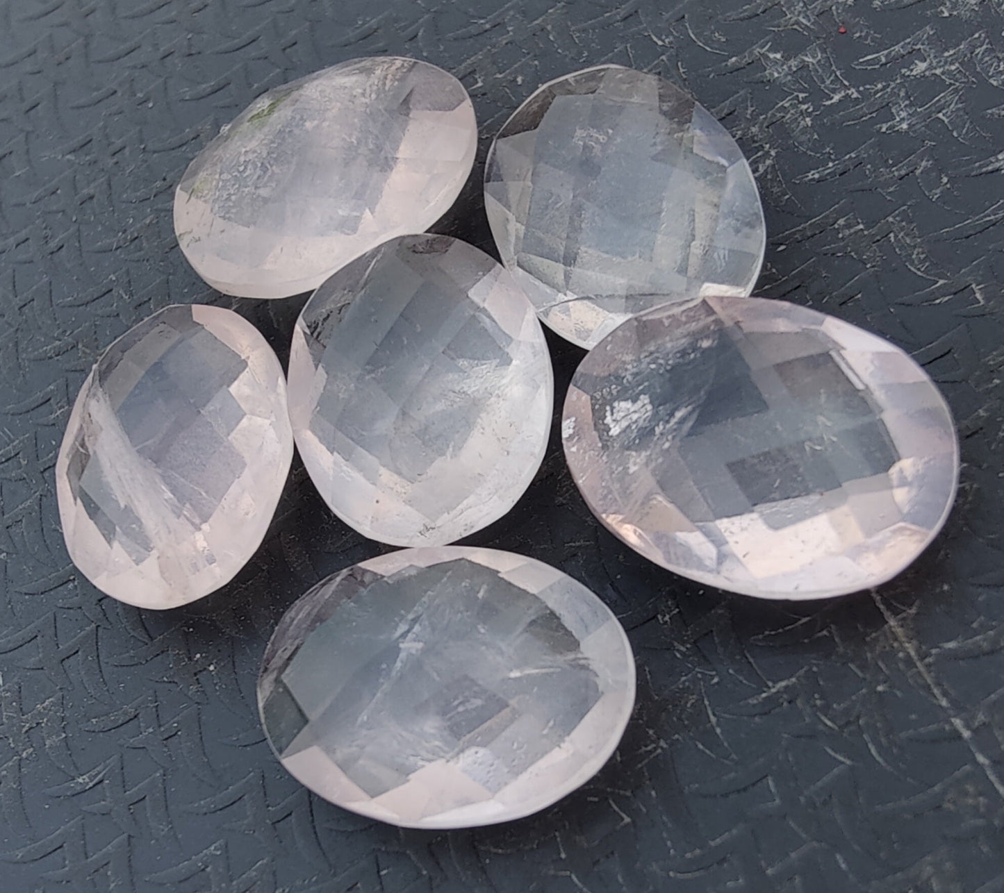AAA+ QUALITY NATURAL ROSE QUARTZ OVAL SHAPE BRIOLETTE CUT FLAT BACK CALIBRATED WHOLESALE GEMSTONES, ALL SIZES AVAILABLE