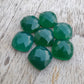 AAA+ QUALITY NATURAL GREEN ONYX CUSHION SHAPE CHECKER CUT FLAT BACK CALIBRATED GEMSTONES, ALL SIZES AVAILABLE