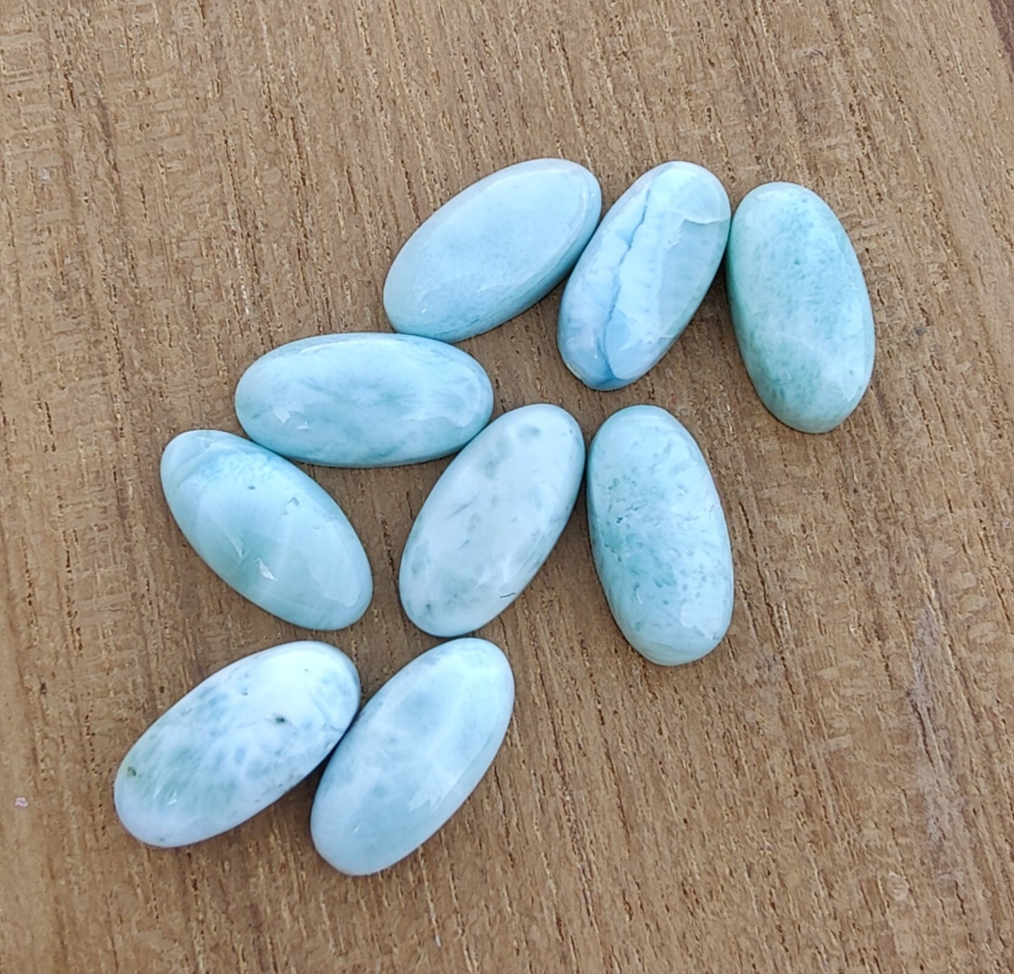 AAA+ QUALITY NATURAL LARIMAR BIG OVAL SHAPE CABOCHON FLAT BACK CALIBRATED BEDA SHAPE GEMSTONES, ALL SIZES AVAILABLE