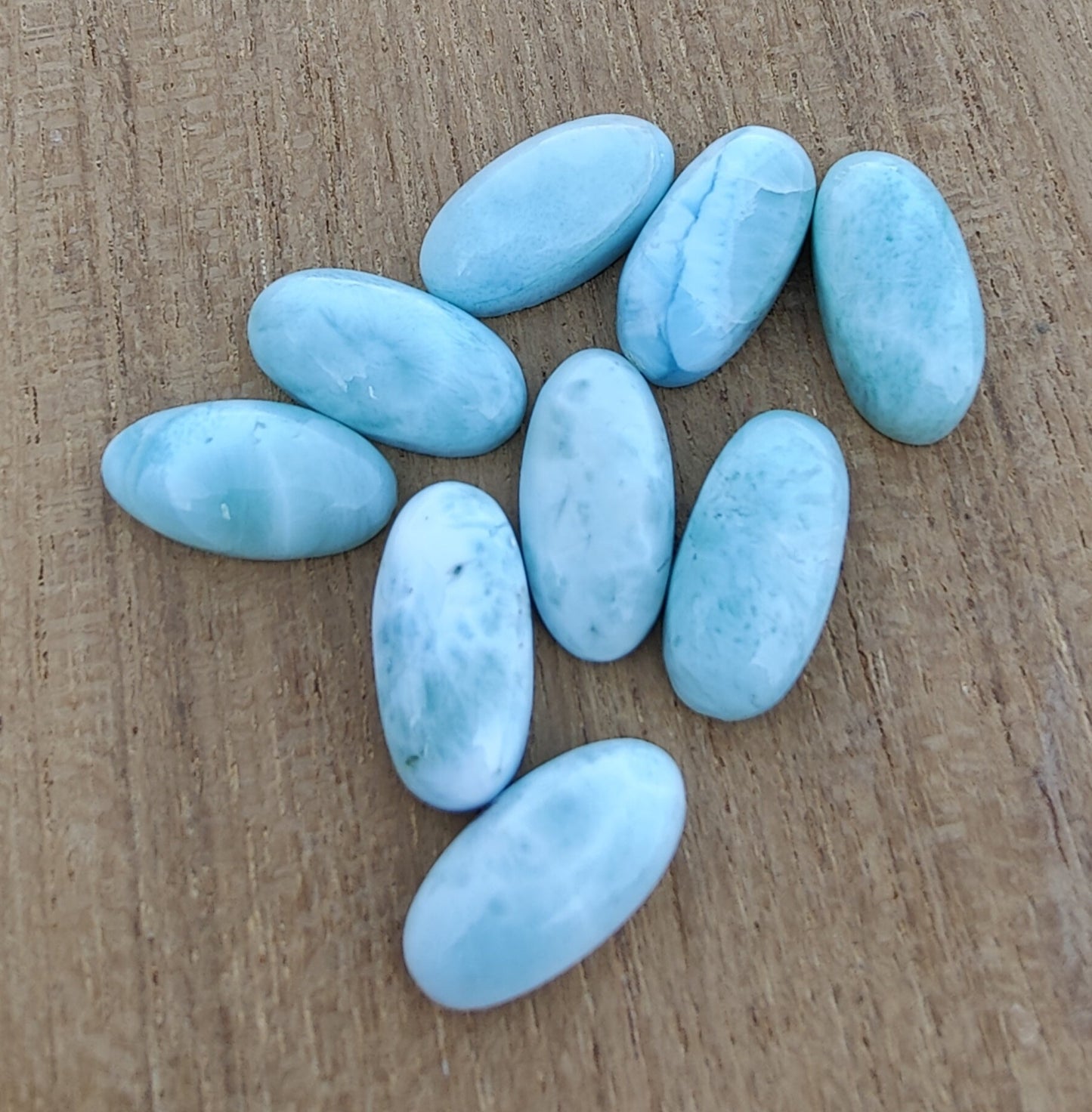 AAA+ QUALITY NATURAL LARIMAR BIG OVAL SHAPE CABOCHON FLAT BACK CALIBRATED BEDA SHAPE GEMSTONES, ALL SIZES AVAILABLE