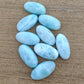 AAA+ QUALITY NATURAL LARIMAR BIG OVAL SHAPE CABOCHON FLAT BACK CALIBRATED BEDA SHAPE GEMSTONES, ALL SIZES AVAILABLE