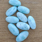 AAA+ QUALITY NATURAL LARIMAR BIG OVAL SHAPE CABOCHON FLAT BACK CALIBRATED BEDA SHAPE GEMSTONES, ALL SIZES AVAILABLE
