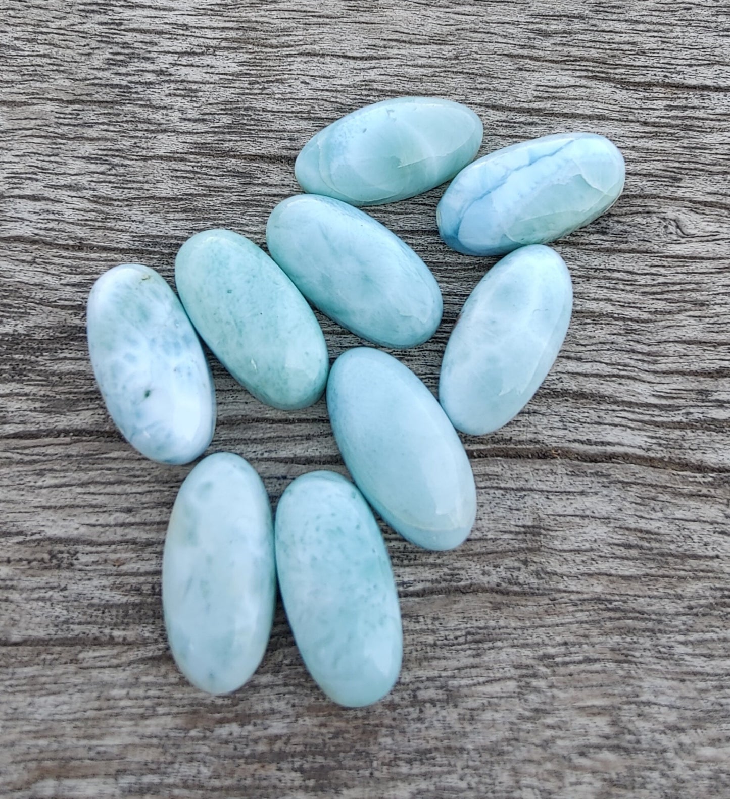 AAA+ QUALITY NATURAL LARIMAR BIG OVAL SHAPE CABOCHON FLAT BACK CALIBRATED BEDA SHAPE GEMSTONES, ALL SIZES AVAILABLE