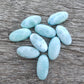 AAA+ QUALITY NATURAL LARIMAR BIG OVAL SHAPE CABOCHON FLAT BACK CALIBRATED BEDA SHAPE GEMSTONES, ALL SIZES AVAILABLE