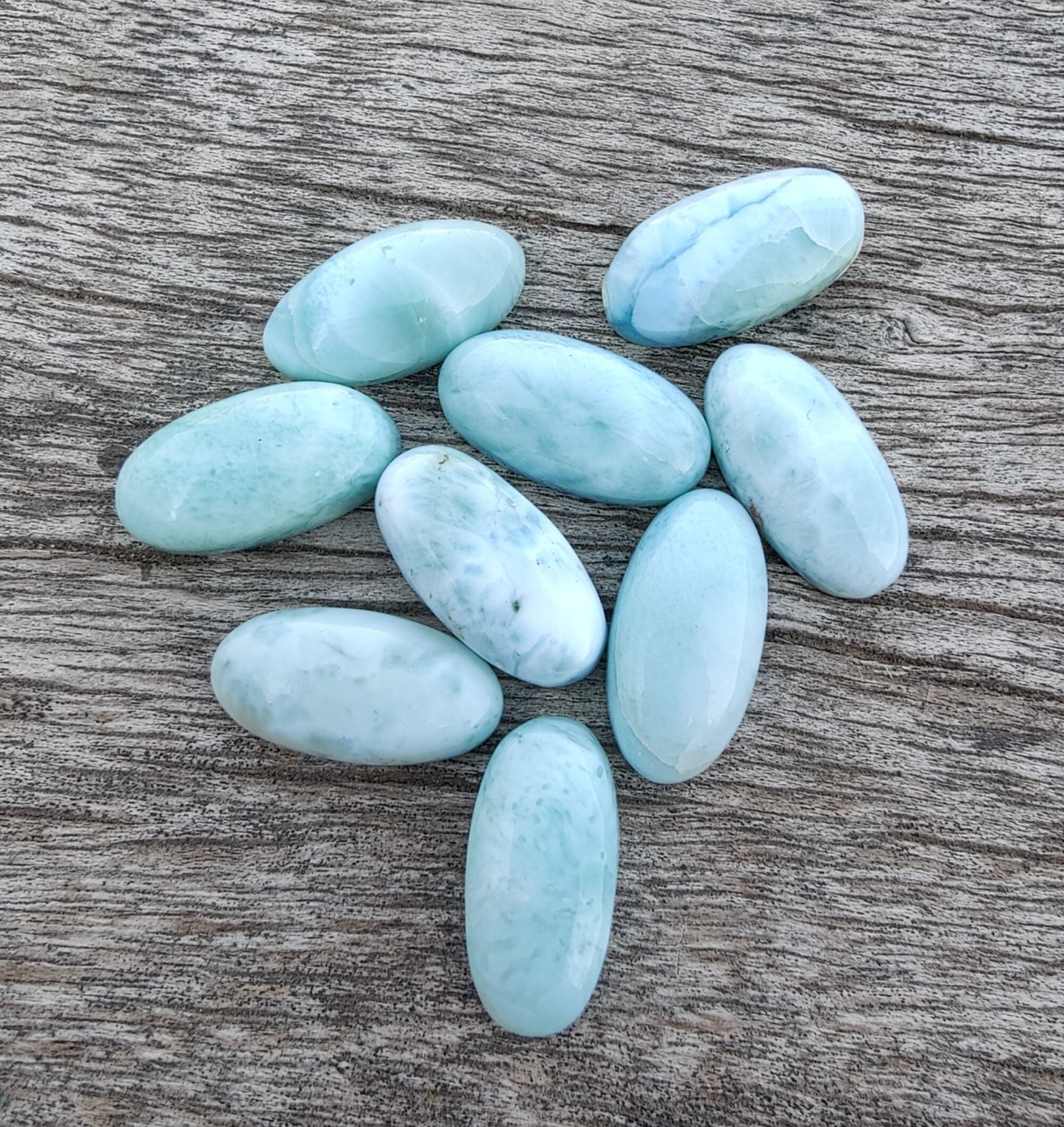 AAA+ QUALITY NATURAL LARIMAR BIG OVAL SHAPE CABOCHON FLAT BACK CALIBRATED BEDA SHAPE GEMSTONES, ALL SIZES AVAILABLE