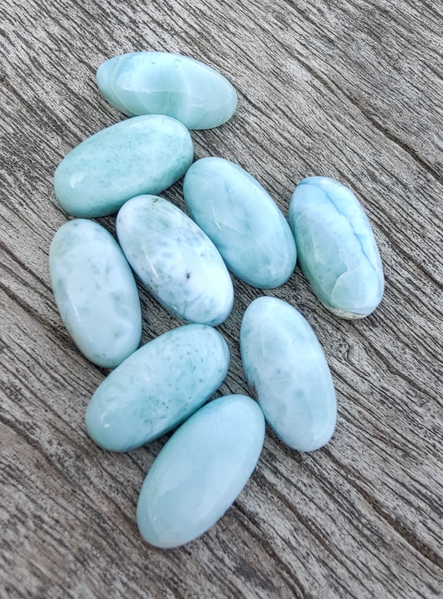 AAA+ QUALITY NATURAL LARIMAR BIG OVAL SHAPE CABOCHON FLAT BACK CALIBRATED BEDA SHAPE GEMSTONES, ALL SIZES AVAILABLE