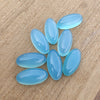 NATURAL BLUE CHALCEDONY BEDA SHAPE CABOCHON FLAT BACK BIG OVAL SHAPE CALIBRATED GEMSTONES, ALL SIZES AVAILABLE