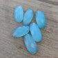NATURAL BLUE CHALCEDONY BIG OVAL SHAPE CHECKER CUT FLAT BACK CALIBRATED BEDA SHAPE GEMSTONES, ALL SIZES AVAILABLE