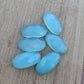 NATURAL BLUE CHALCEDONY BIG OVAL SHAPE CHECKER CUT FLAT BACK CALIBRATED BEDA SHAPE GEMSTONES, ALL SIZES AVAILABLE