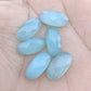 NATURAL BLUE CHALCEDONY BIG OVAL SHAPE CHECKER CUT FLAT BACK CALIBRATED BEDA SHAPE GEMSTONES, ALL SIZES AVAILABLE