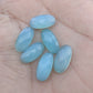 NATURAL BLUE CHALCEDONY BIG OVAL SHAPE CHECKER CUT FLAT BACK CALIBRATED BEDA SHAPE GEMSTONES, ALL SIZES AVAILABLE