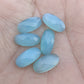 NATURAL BLUE CHALCEDONY BIG OVAL SHAPE CHECKER CUT FLAT BACK CALIBRATED BEDA SHAPE GEMSTONES, ALL SIZES AVAILABLE