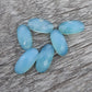 NATURAL BLUE CHALCEDONY BIG OVAL SHAPE CHECKER CUT FLAT BACK CALIBRATED BEDA SHAPE GEMSTONES, ALL SIZES AVAILABLE
