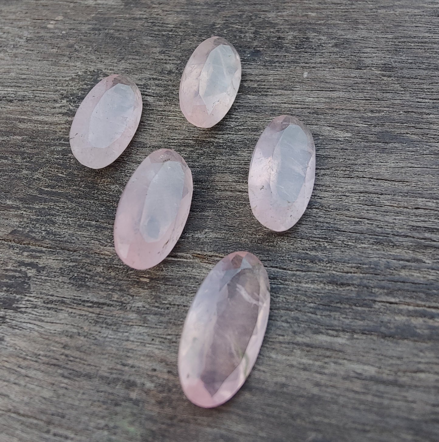 AAA+ QUALITY NATURAL ROSE QUARTZ BIG OVAL SHAPE FACETED CUT FLAT BACK CALIBRATED BEDA SHAPE GEMSTONES, ALL SIZES AVAILABLE