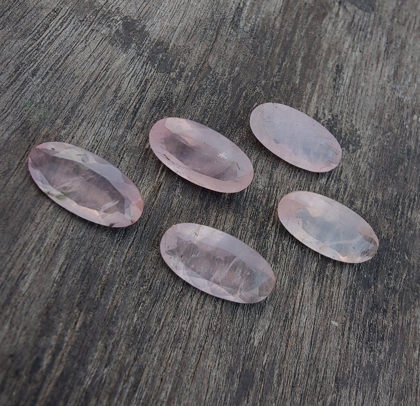 AAA+ QUALITY NATURAL ROSE QUARTZ BIG OVAL SHAPE FACETED CUT FLAT BACK CALIBRATED BEDA SHAPE GEMSTONES, ALL SIZES AVAILABLE